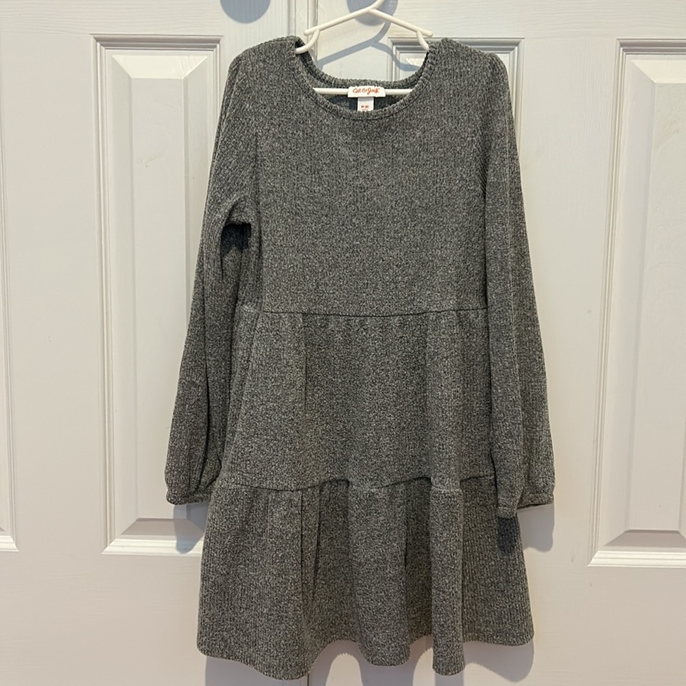 Girls Long Sleeve Dress Gray Cat & Jack Size M